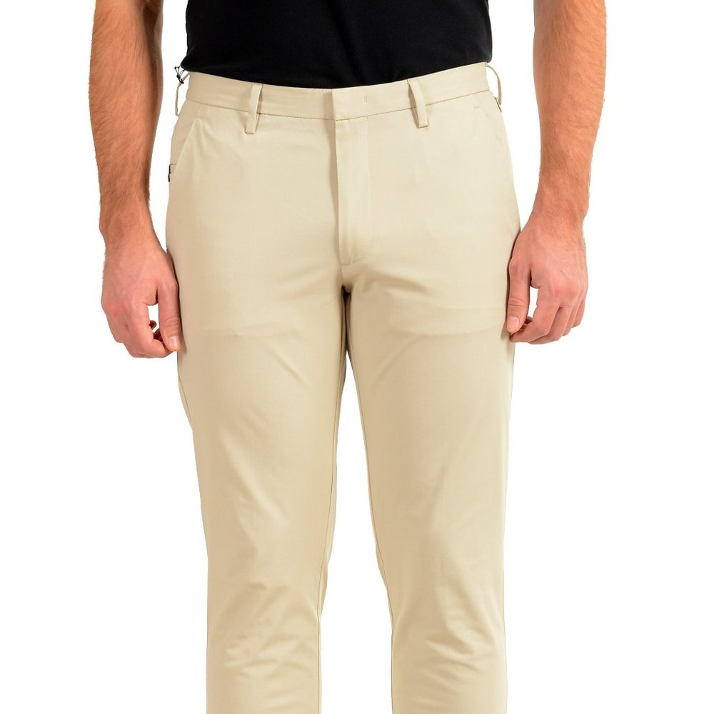 Hugo Boss Men's "Kaito3-Travel2" Beige Tapered Slim Fit Casual Pants